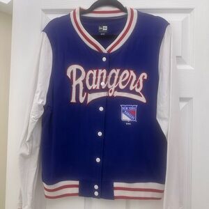 Blue and White Rangers Varsity Jacket Size L
